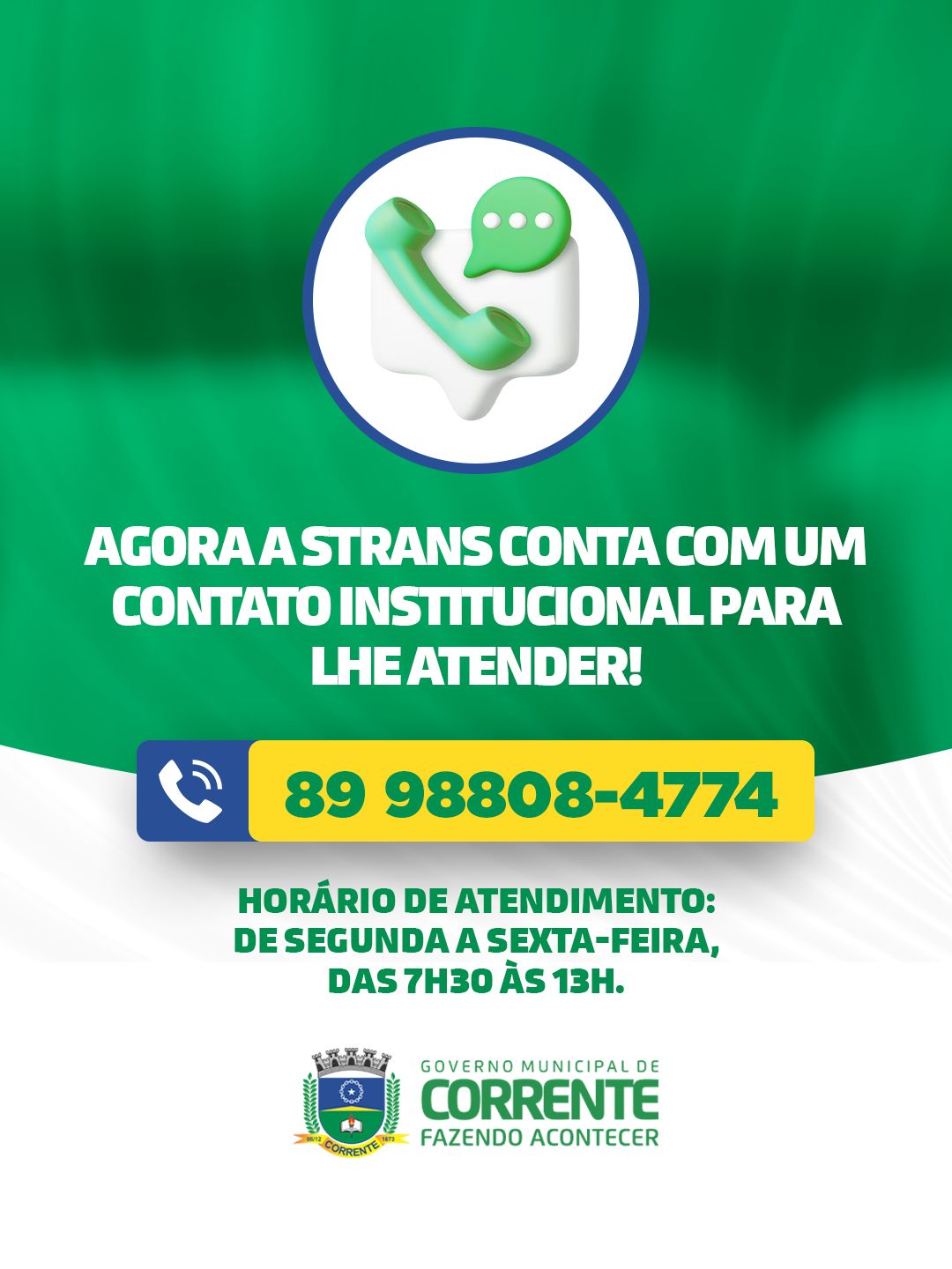 Novo contato institucional da STRANS